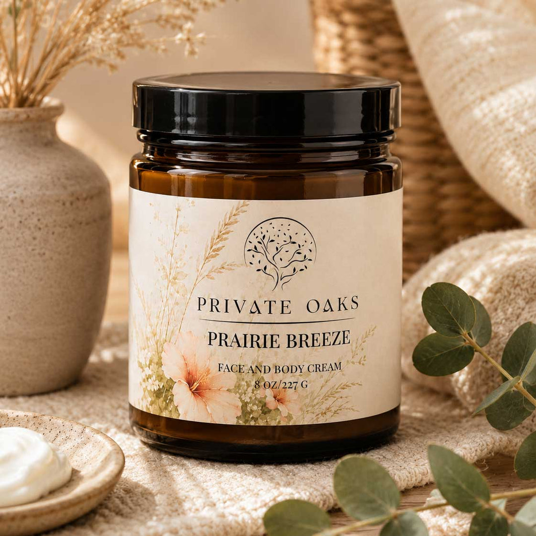 Prairie Breeze Face and Body Cream | 8 oz | Multiple Skin Types | Private Oaks Soap Co.