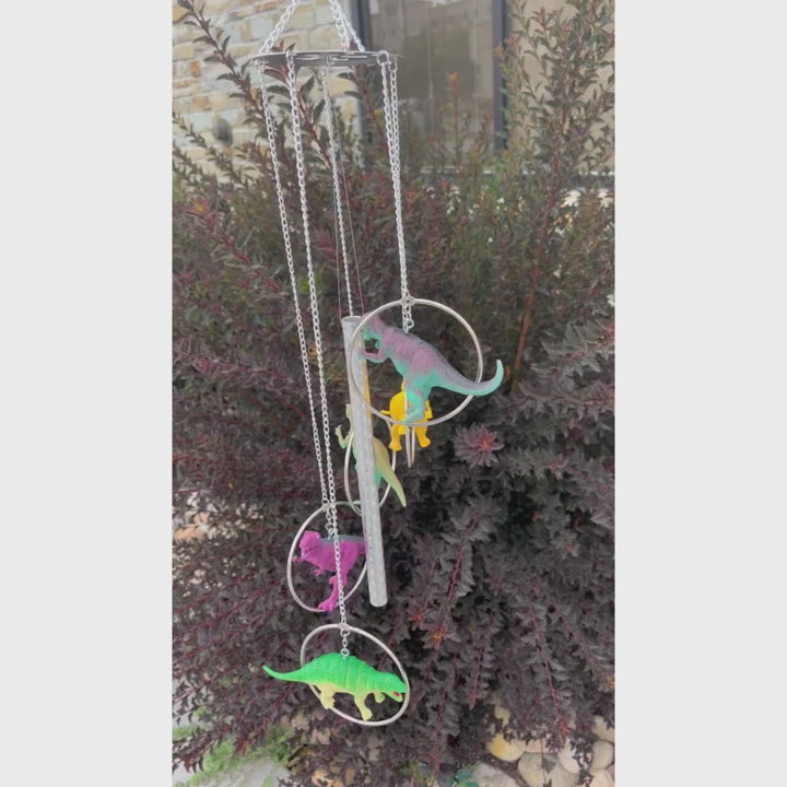 Video of the Dinosaurs Wind Chime Chiming In The Wind Outside