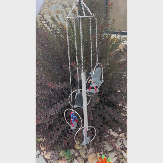 Video of Super Heroes Wind Chime chiming in the wind 