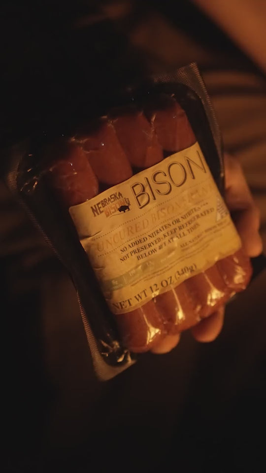 Bison Hot Dogs | Pack of 16 - 3 oz Hot Dogs | Gluten Free | Shipping Included | Nebraska Bison