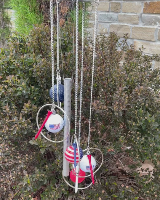 Video of USA Golf Wind Chime chiming in the wind