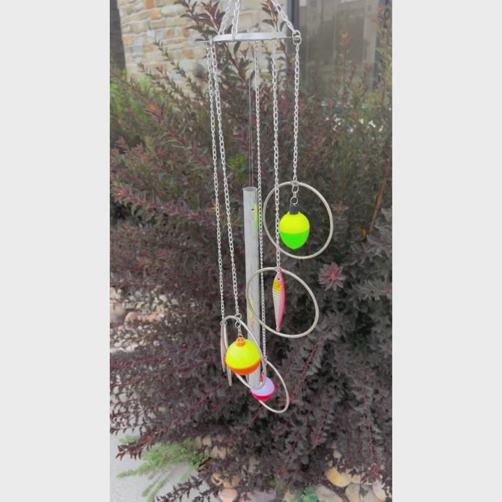 Video Of The Fishing Wind Chime Chiming In The Wind Outside