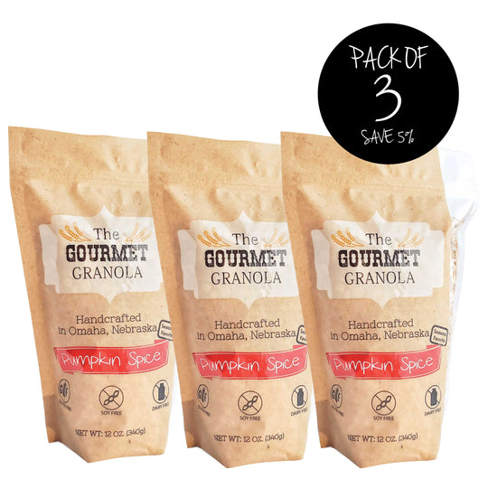 SALE | Pumpkin Spice Granola | Pack of 3 | 12 oz | Gluten, Dairy & Soy Free | The Gourmet Granola