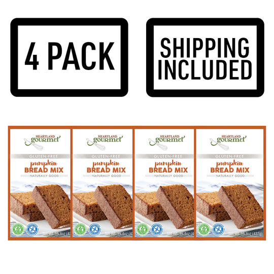 Gluten Free Pumpkin Bread Mix | Pack of 4 | Shipping Included | Pumpkin Spice | Wheat Free | Certified Gluten Free Facility | Fall Snack | 2028