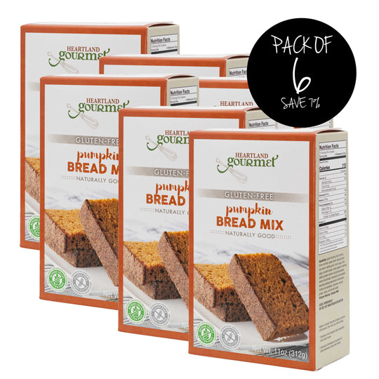 SALE | Gluten Free Pumpkin Bread Mix | Pack of 6 | 11 oz | Heartland Gourmet  | 2028