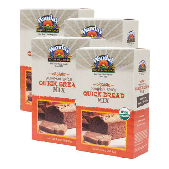 SALE | Wanda's Organic Pumpkin Spice Quick Bread Mix | Pack of 4 | 9.5 oz | Heartland Gourmet | 1402
