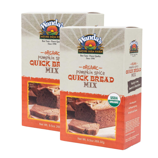 SALE | Wanda's Organic Pumpkin Spice Quick Bread Mix | Pack of 2 | 9.5 oz | Heartland Gourmet | 1402