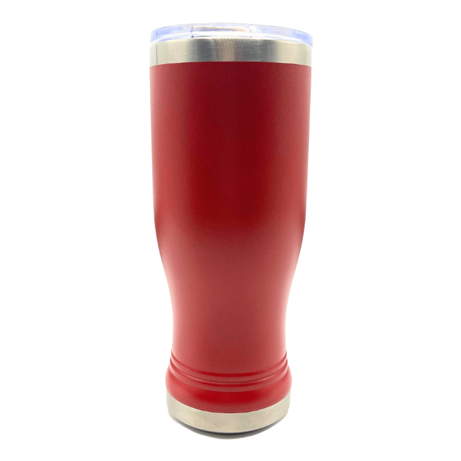 14 oz. Stainless Steel Pilsner Tumbler |Nebraska Engraved | Red | Spill-Resistant Lid | Made in Alda, NE | RCK Creations & More