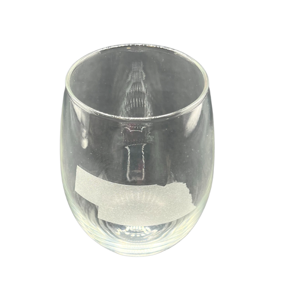 Stemless Wine Glass | Nebraska Engraved | 11.5 oz. | Perfect Gift For Wine Lover | Made in Alda, NE | RCK Creations & More