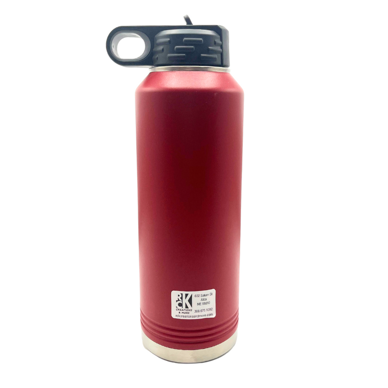 Vacuum Insulated Water Bottle | 40 oz. | Nebraska Engraved | Red | Straw and Flip Lid Included | Perfect For Busy Kids and Adults | Made With Durable Materials | Keeps Drinks Cold and Hot | Double Insulated Wall