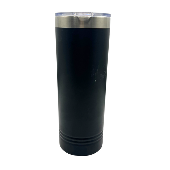 22 oz. Stainless Steel Skinny Tumbler | Nebraska Engraved | Black | Highly Insulated | Made in Alda, NE | RCK Creations & More