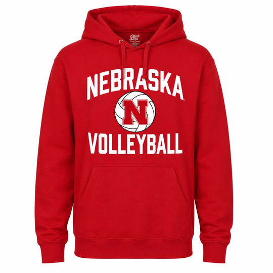Unisex Nebraska Volleyball Red Hoodie | Multiple Sizes | Blue 84