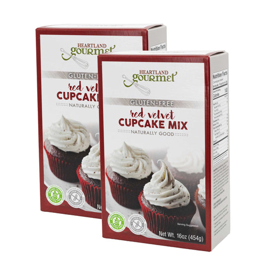 Gluten Free Red Velvet Cupcake Mix | Pack of 2 | 16 oz | Heartland Gourmet | 2022