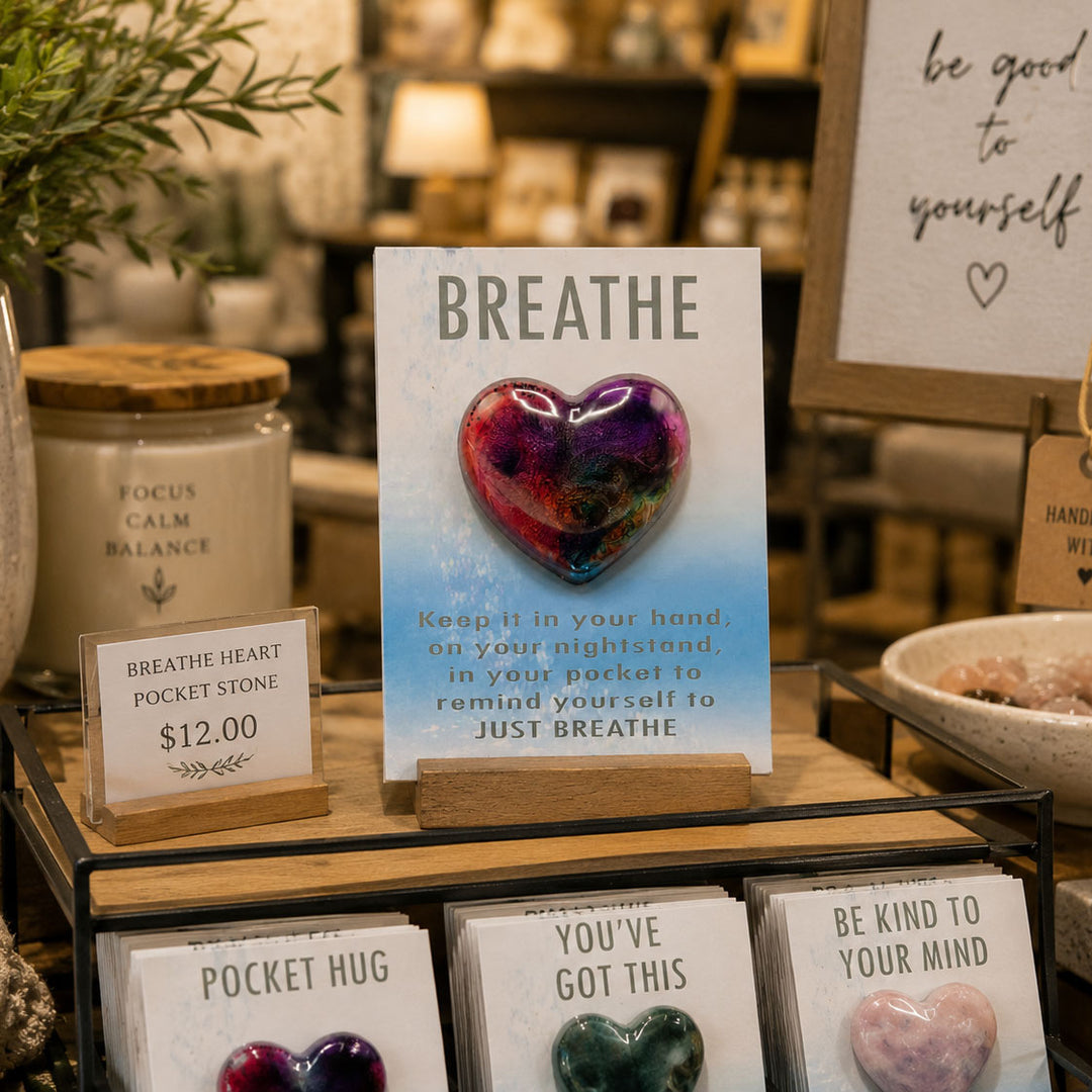 Breathe charm on retail display