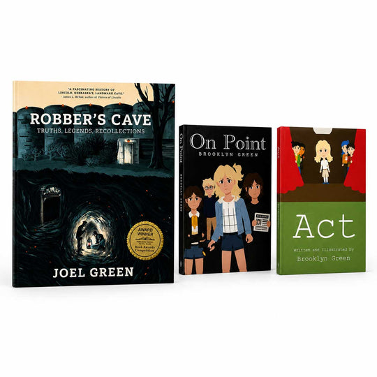A book bundle featuring three books by Brooklyn Green: 'Robber's Cave' hardcover, 'On Point' hardcover, and 'Act' hardcover, arranged side-by-side on a white background.