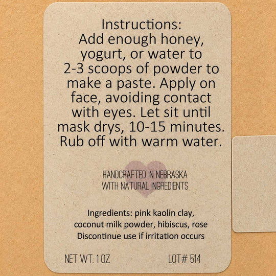 Instructions for a natural face mask on a cardboard background