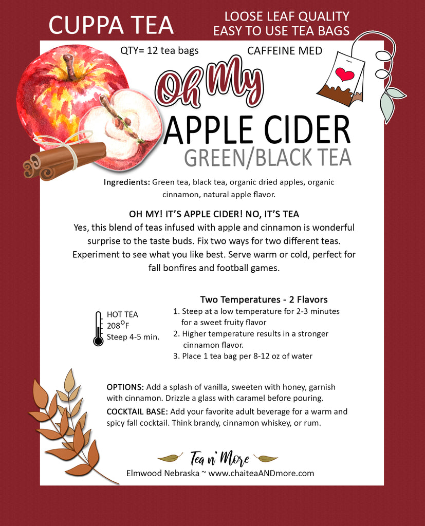 Fall Delight Rooibos Tea | 12 Tea Bags | Caffeine Free | Hot Tea