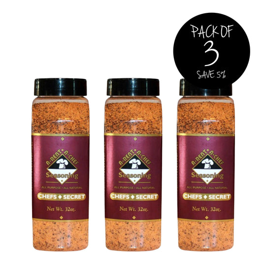 Chef's Secret All Purpose Seasoning | Pack of 3 | Gluten Free | No MSG | All Natural | Unbeatable Flavor | 32 oz. Bottle