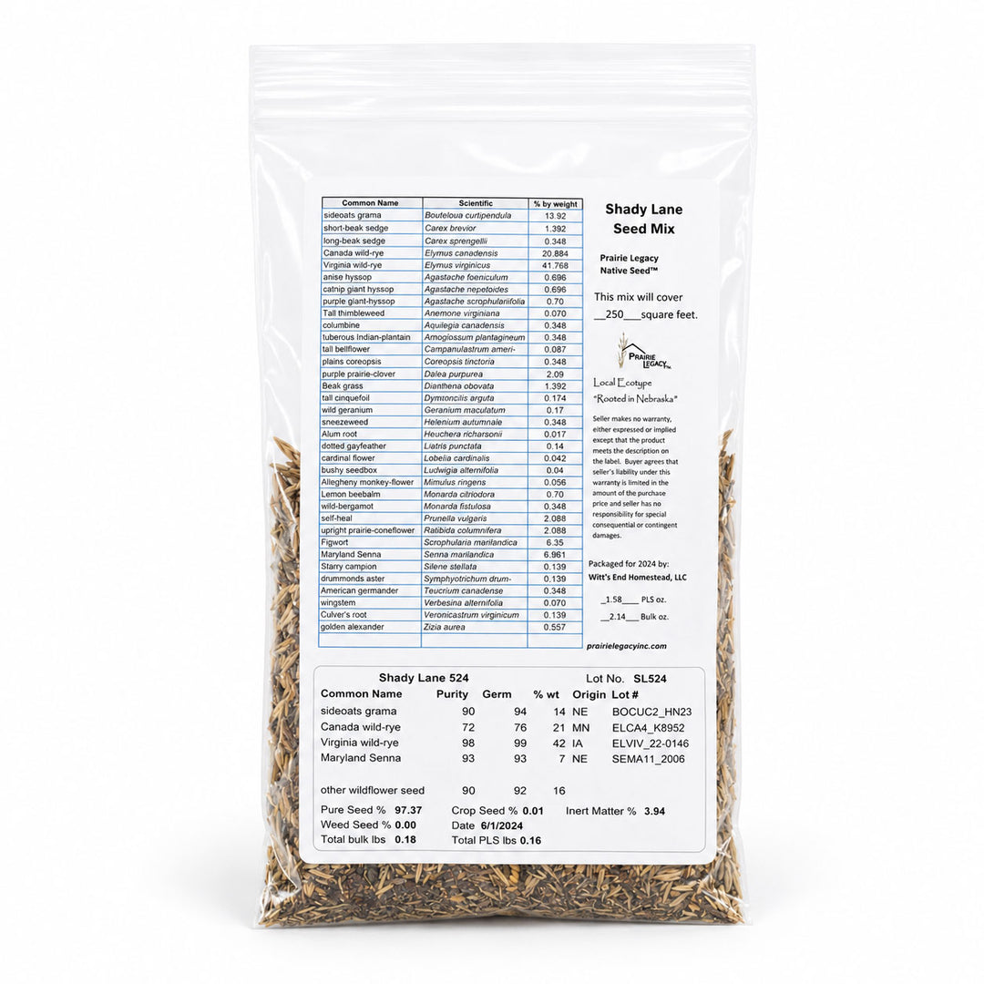Seed packet with detailed information on a white background