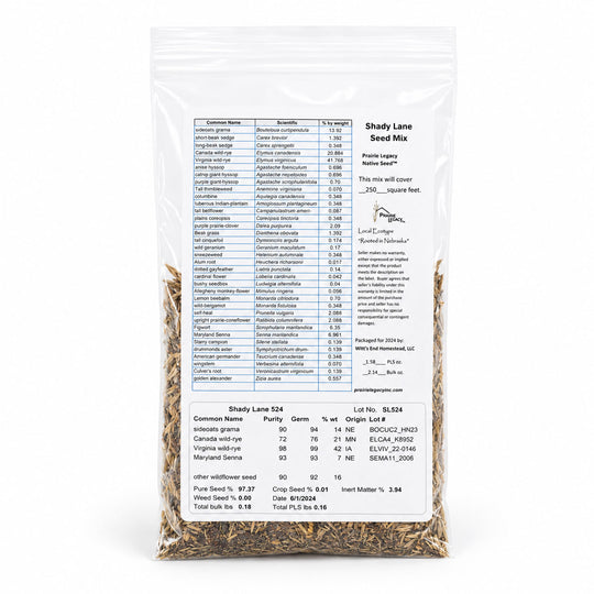 Seed packet with detailed information on a white background