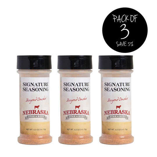 Signature Steak Seasoning | Pack of 3 | 5 oz. Bottle | Premium Steak Seasoning | Authentic Steak House Taste | Adds A Bright & Vibrant Touch To Any Dish | Delicious Blend Of Spices | Nebraska Seasoning