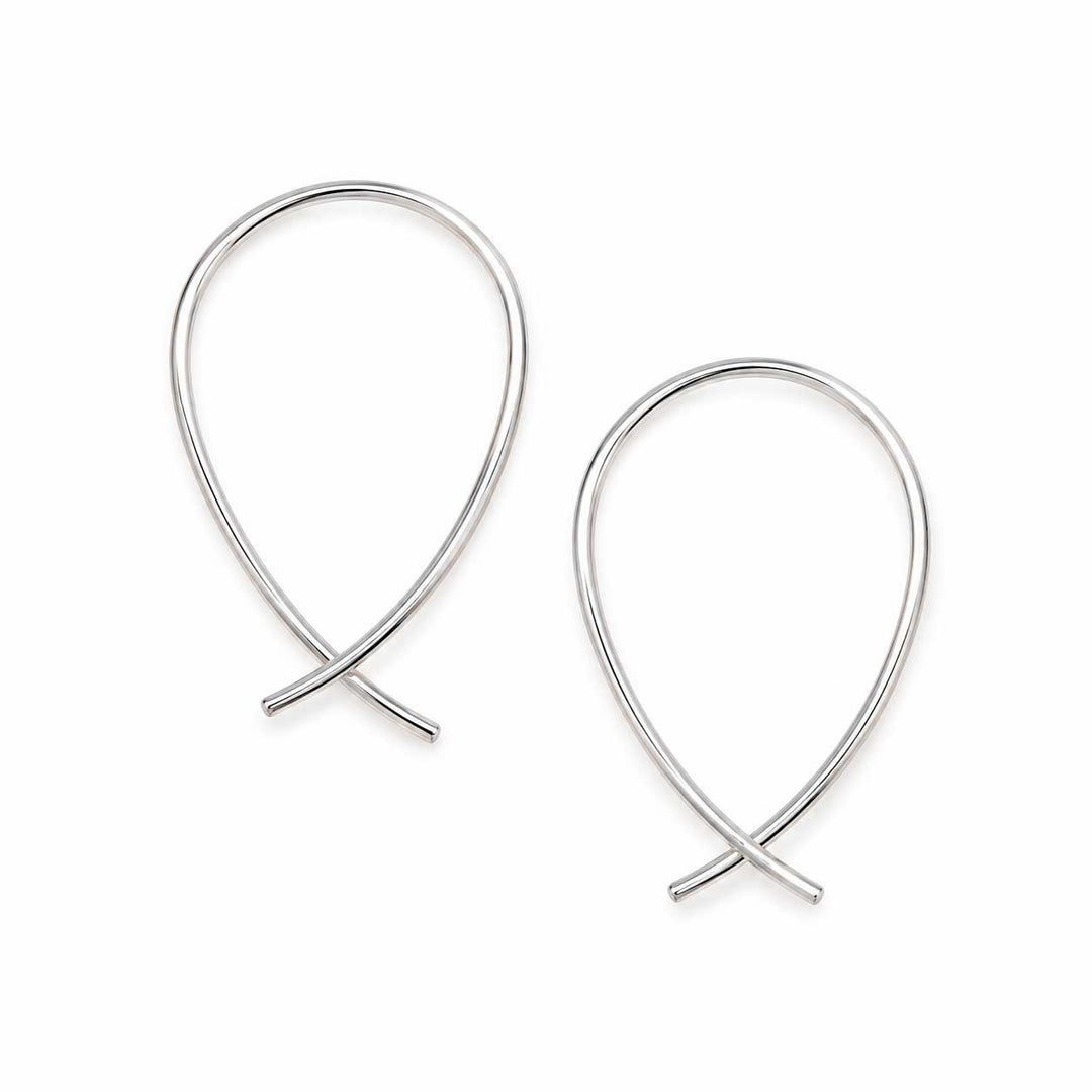 A pair of silver-toned fishhook ear wires with a polished finish, displayed on a clean white background.