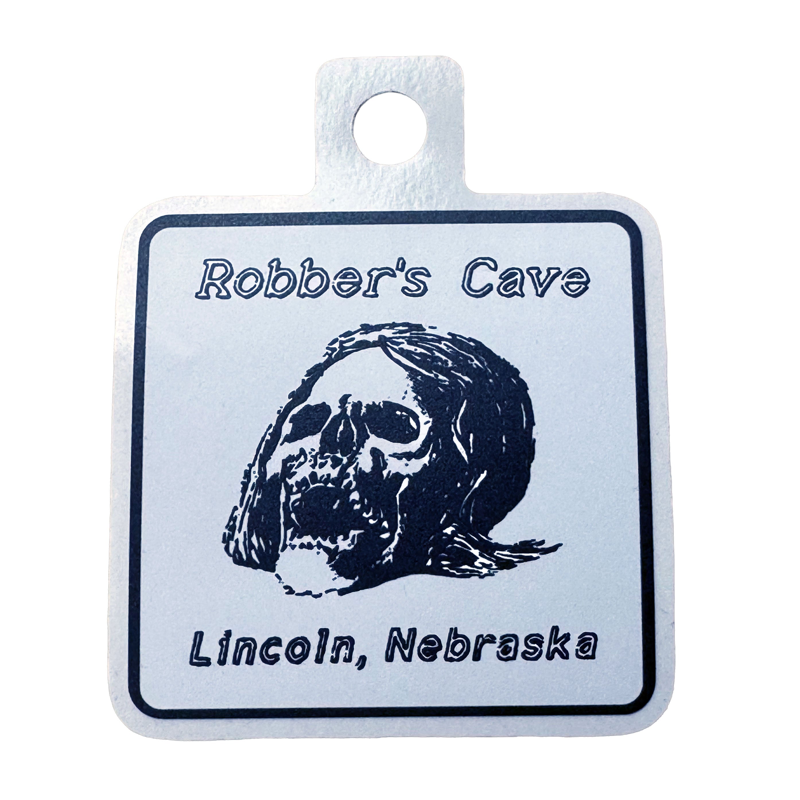 Robber's Cave Skull Sticker Lincoln, Nebraska