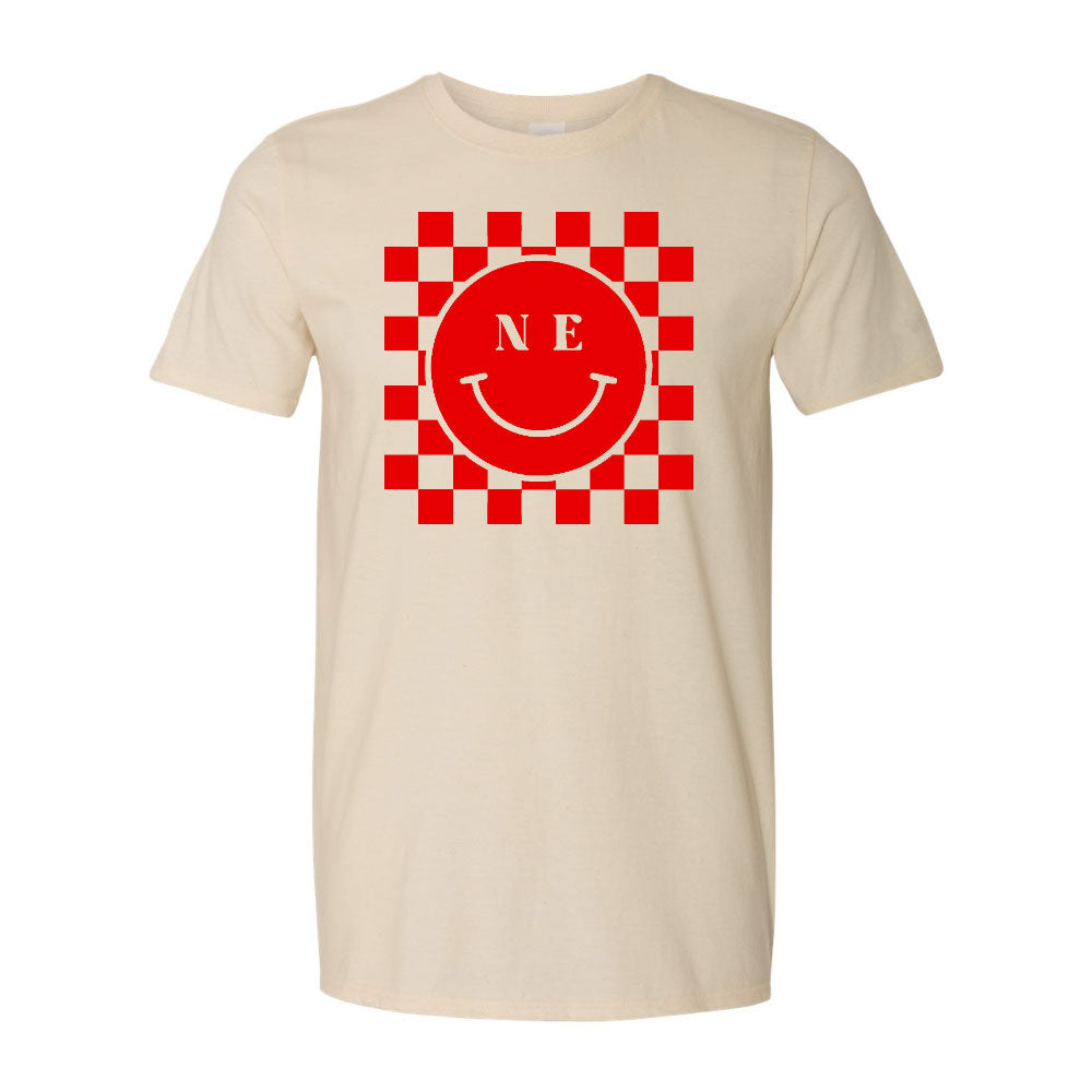 Nebraska Smiley T-Shirt  | Tan | Pretty & Fabulous