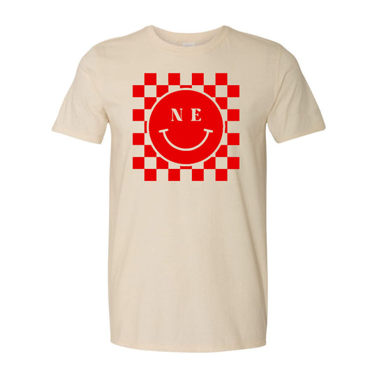 Nebraska Smiley T-Shirt  | Tan | Pretty & Fabulous