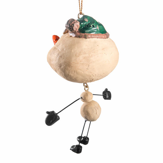 Decorative hanging ornament resembling a bird on a branch with a white background