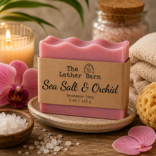 The Lather Barn Sea Salt & Orchid Handmade Soap
