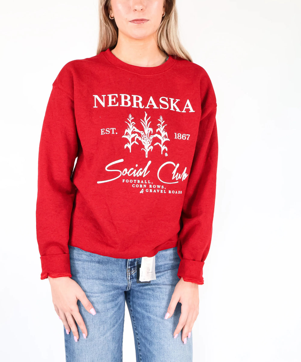 Nebraska Social Club Sweatshirt | Cute NE Apparel | Simple & Cute | Lux by Leslie | Made in Ord, NE