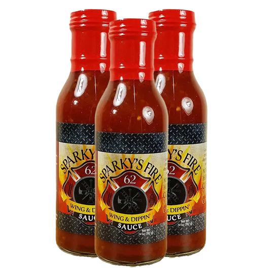 Sparky's Fire Wing & Dippin' Sauce | Pack of 3 | 14 oz | Brenmar