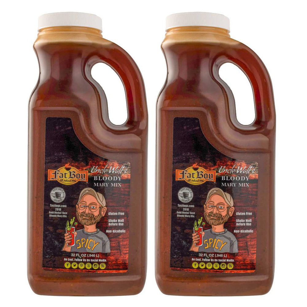 Gluten Free Uncle Walt’s Bloody Mary Mix | Pack of 2 | Mild & Spicy | Gluten Free | Hickman's Fat Boy BBQ
