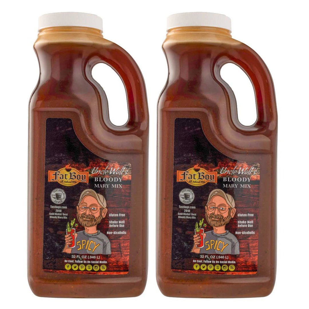 Gluten Free Uncle Walt’s Bloody Mary Mix | Pack of 2 | Mild & Spicy | Gluten Free | Hickman's Fat Boy BBQ
