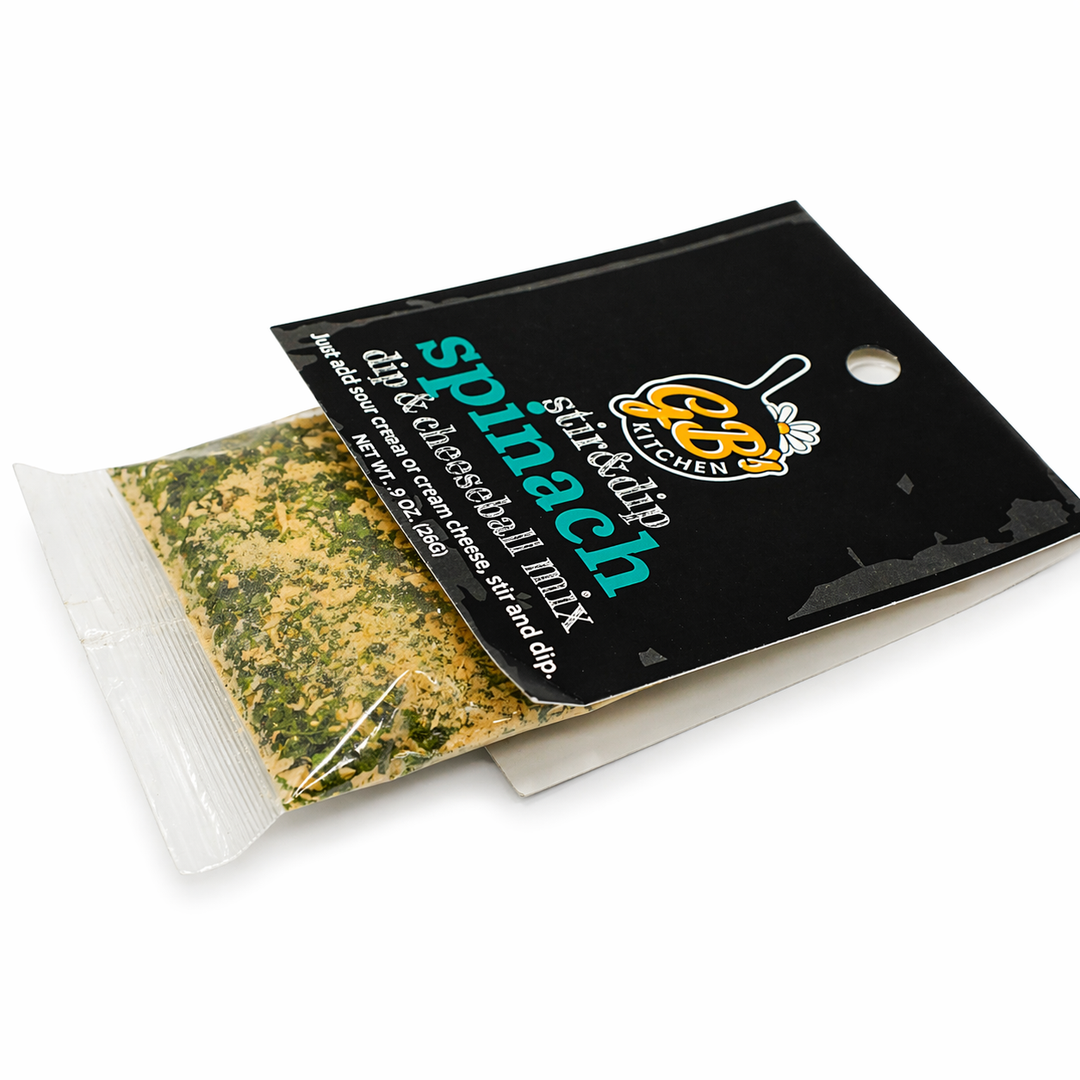 Spinach dip mix packaging with visible brand logo on a white background
