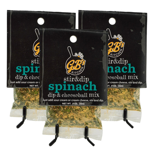 Spinach Dip & Cheeseball Mix | Pack of 3 | .9 oz | GB's Kitchen