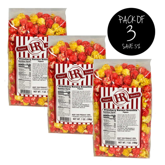 Strawberry Banana Smoothie Popcorn | Pack of 3 | Made in Small Batches | Party Popcorn