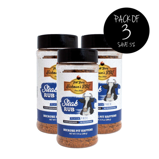 Steak Rub | Pack of 3 | 9.9 oz. | Fat Boy Hickman's BBQ