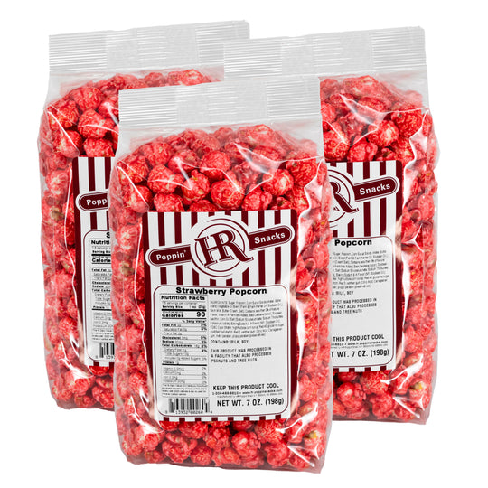 Strawberry Popcorn | Pack of 3 | 7 oz | HR Poppin' Snacks