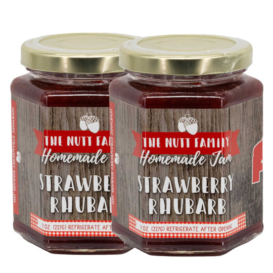 Strawberry Rhubarb Jam | Pack of 2 | 9 oz | Nutt Family Jams & Jellies