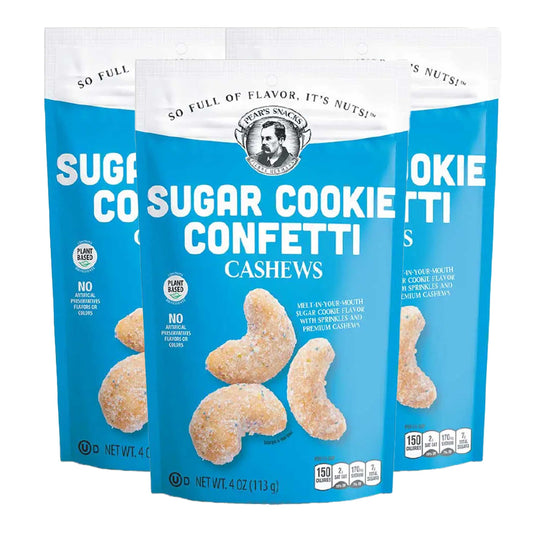 Sugar Cookie Confetti Cashews | Pack of 3 | 4 oz | Brenmar