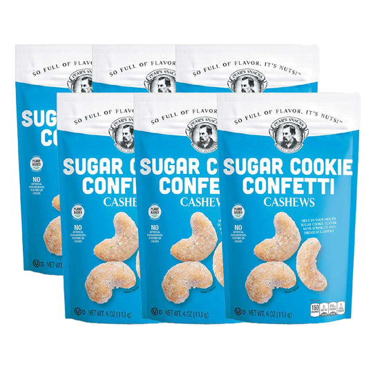 Sugar Cookie Confetti Cashews | Pack of 6 | 4 oz | Brenmar