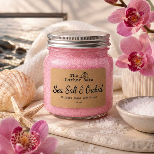 The Lather Barn Sea Salt & Orchid Whipped Sugar Body Scrub