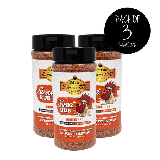 Sweet Natural BBQ Rub | Pack of 3 | 9.4 oz. Bottle | Gluten Free | Clean Ingredients | 2022 Winner 4th place at the American Royal Best Rub on the Planet