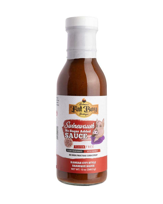 Keto Friendly Natural No Sugar Added BBQ Sauce | Swinewaush Flavor | No MSG | Gluten Free | No High Fructose Corn Syrup | 13 oz Bottle