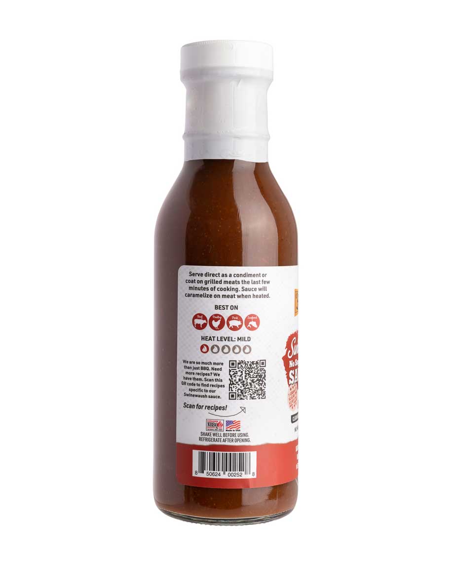 Keto Friendly Natural No Sugar Added BBQ Sauce | Swinewaush Flavor | No MSG | Gluten Free | No High Fructose Corn Syrup | 13 oz Bottle