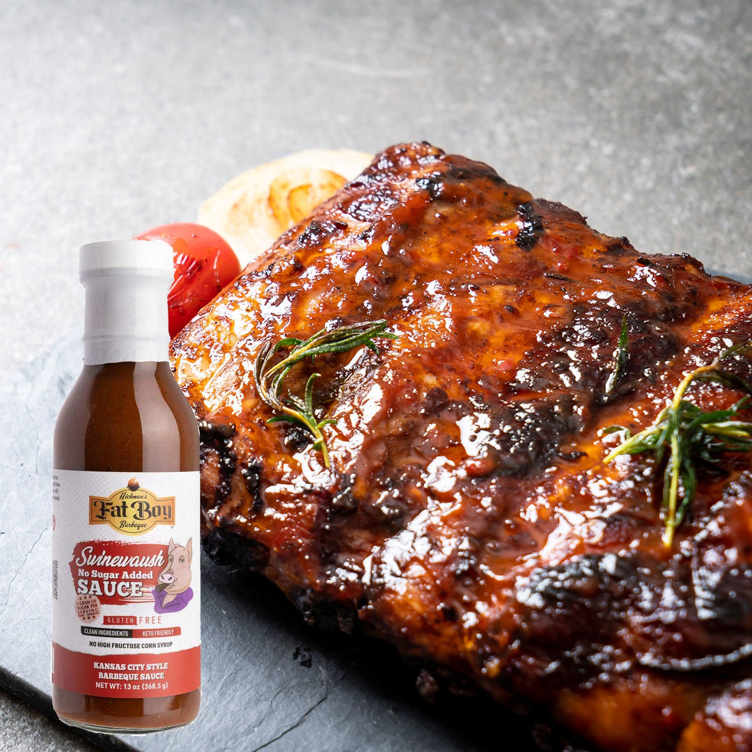 Swinewaush No Sugar Added Natural BBQ Sauce 13 oz | Pack of 2 | Gluten Free | Hickman's Fat Boy BBQ