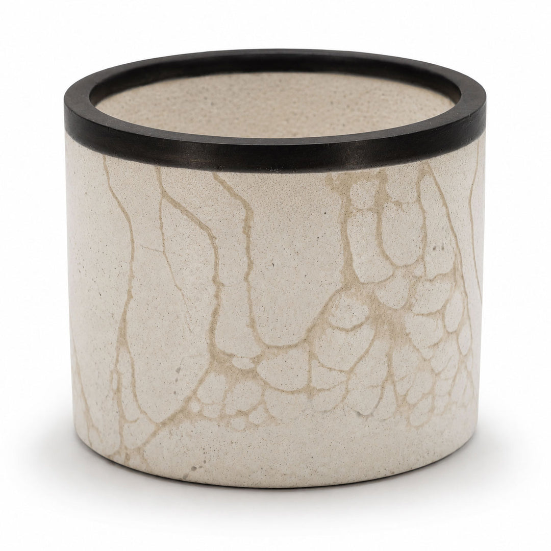 Tan concrete pot