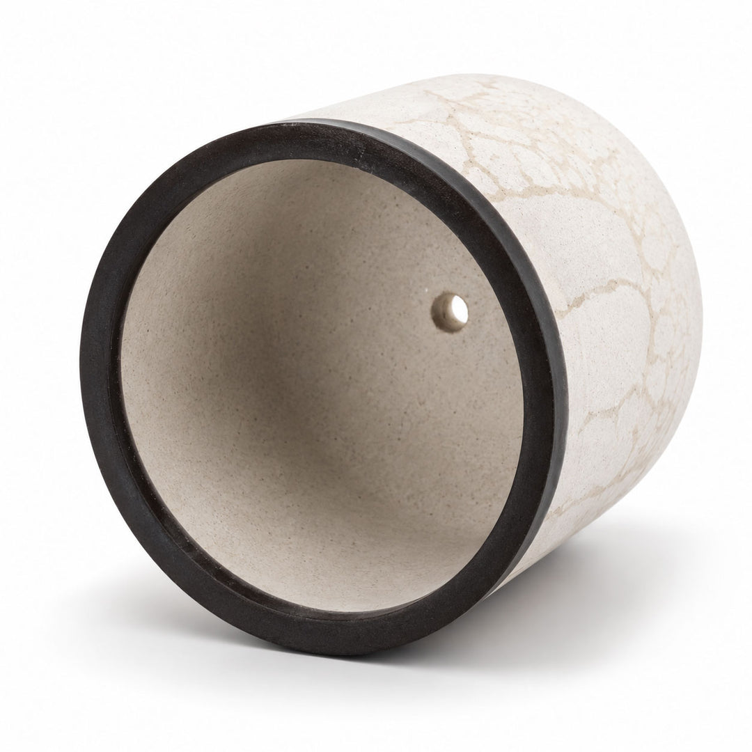 Tan concrete pot